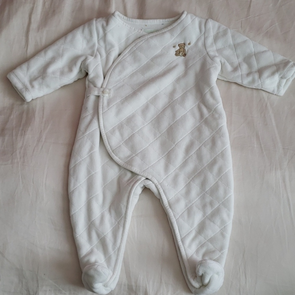 Janie and Jack quilted velour footie